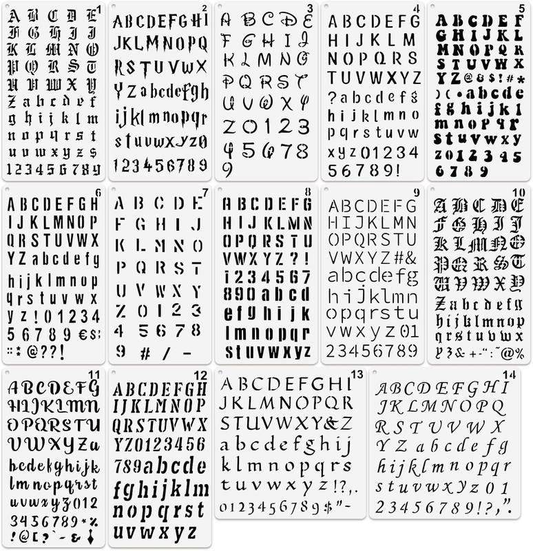 1/2 Letter Stencils for Painting on Scrapbook Journal  Small Number Template  Stencils on Art Craft Canvas Wall Fabric Rock (letter14)