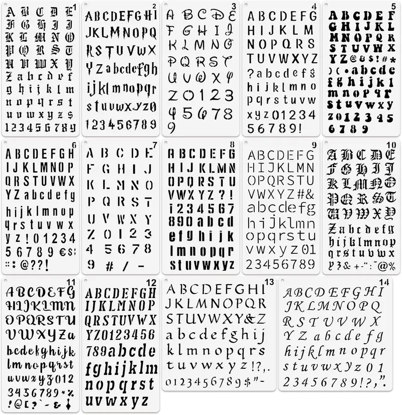 1/2 Letter Stencils for Painting on Scrapbook Journal  Small Number Template  Stencils on Art Craft Canvas Wall Fabric Rock (letter14)