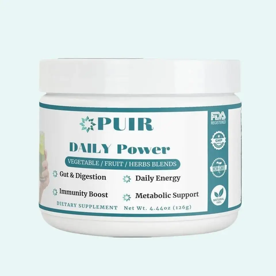 PUIR Daily Power Green Superfood powder Supplement for Boosting Energy & Overall Health - Dietary Edible Fitness