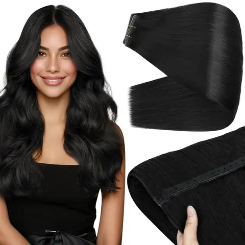 LaaVoohair Butterfly Wefts Human Hair Extensions - 50g/100g Real Human Hair Extension Hairpieces for Women, Daily Wear, Heat Resistance & Volume Boost