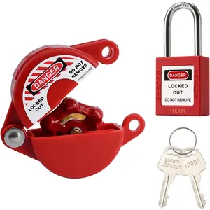 Gate Valve Lockout and Safety Padlock Brass Core,Lockout Device,Outdoor Faucet Knob Lock Kit for Outdoor Hose Bib,Propane Tank,Fit 1 to 2-1/2 in Dia Gate Valve Handle