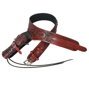 HILASON Western Leather Shoulder Rig Gun Holster 44/45 Caliber | Cowboy Belt