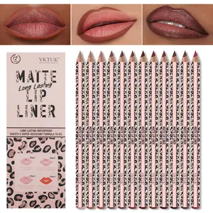 Full 12-Color Lip Liner Set – Matte High Pigment, Long-Lasting Non-Fading for Lip Contouring & Lipstick Base, Natural & Bold Lip Looks - Must-Have Beauty Tool for Women, Lip Makeup, Cosmetic Sets