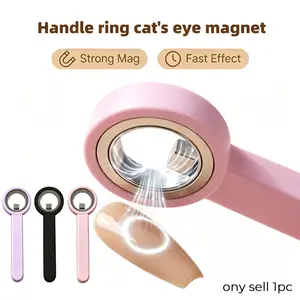 1Pc Handle Ring Cat Eye Magnet, Strong Uniform Magnetic Force Nail Art Tool, Ergonomic Handle for Precise Cat Eye Gel Polish Effects, Beginners & Salon Use