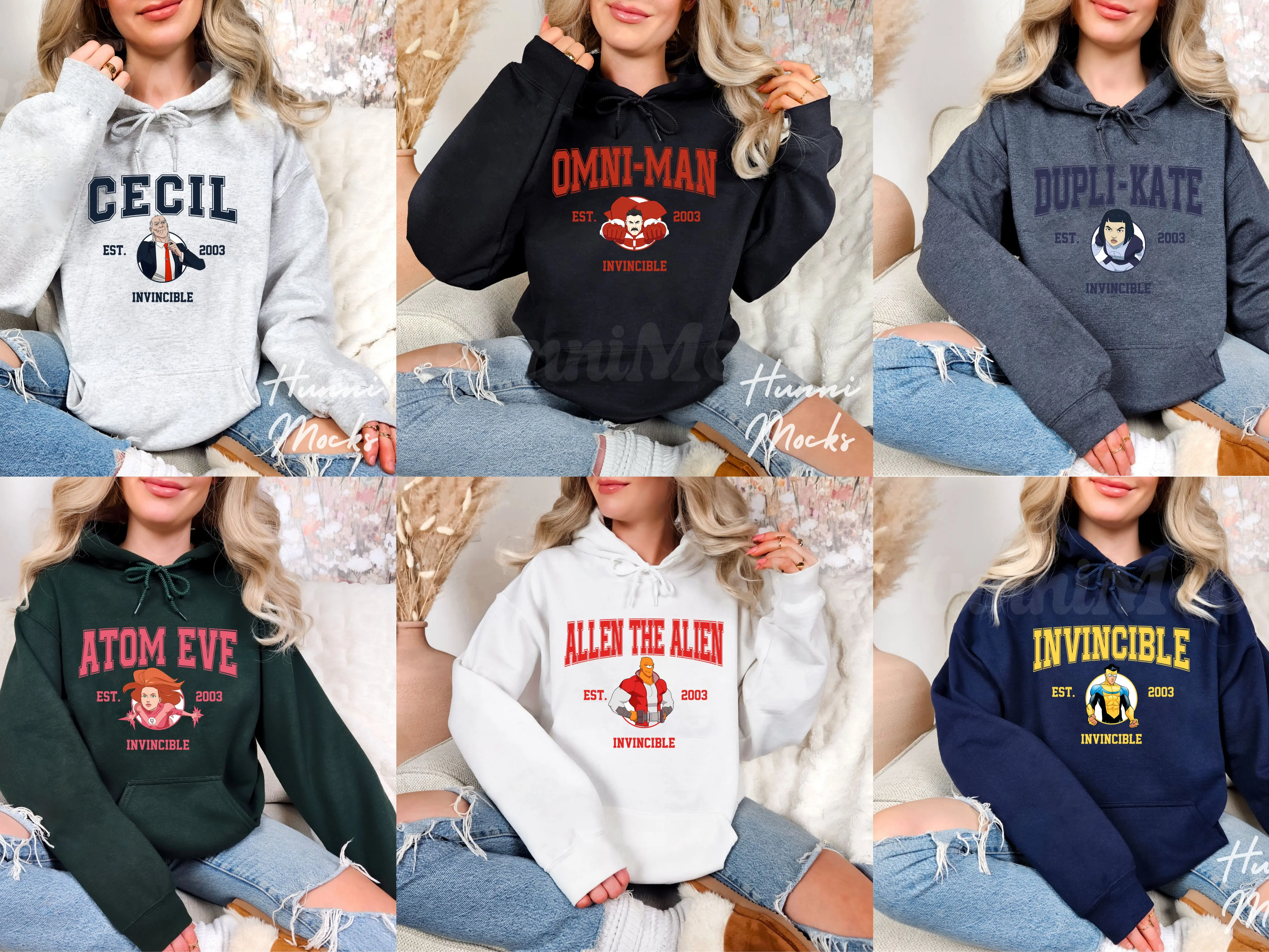 Invincible Characters Hoodie Invincible Characters Hoodie