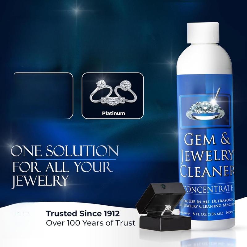 Blitz Gem & Jewelry Cleaner Concentrate 8oz Non-Toxic Non-Abrasive Formula for Gold Silver Platinum Jewelry Made in USA Household Cleaning Spray
