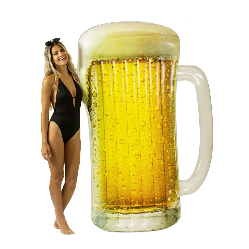 Inflatable Giant Beer Mug Pool Raft RealPrint Pool Raft 72.5" x 52"