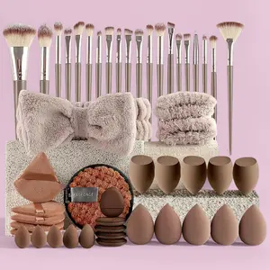 49PCS Professional Makeup Tool Set, Includes Brushes, Foundation Brush, Beauty Blender, Hairband & Sponges, Essential Beauty Kit, Makeup Tools Set