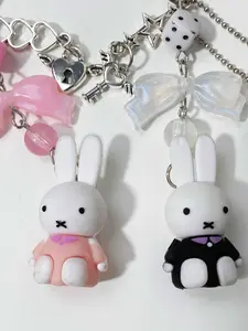 Rabbit Keychain Color Option, Phone Charm, Car Key Holder, Backpack Accessory, Bag Decoration, Birthday Gift for Friends, Valentine's Day Present, Keychain Lanyard