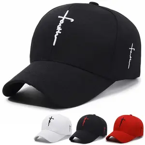 Unisex Adjustable Cross & Letter Embroidered Casual Baseball Cap - Embroidered Headwear, Sun Protective Hat for Daily Outdoor Wear