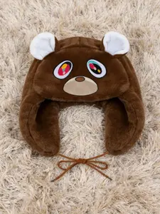 American trendy cartoon elements embroidered cute ear protection Lei Feng hat for men and women, outdoor popular versatile plush cold hat, couple gift