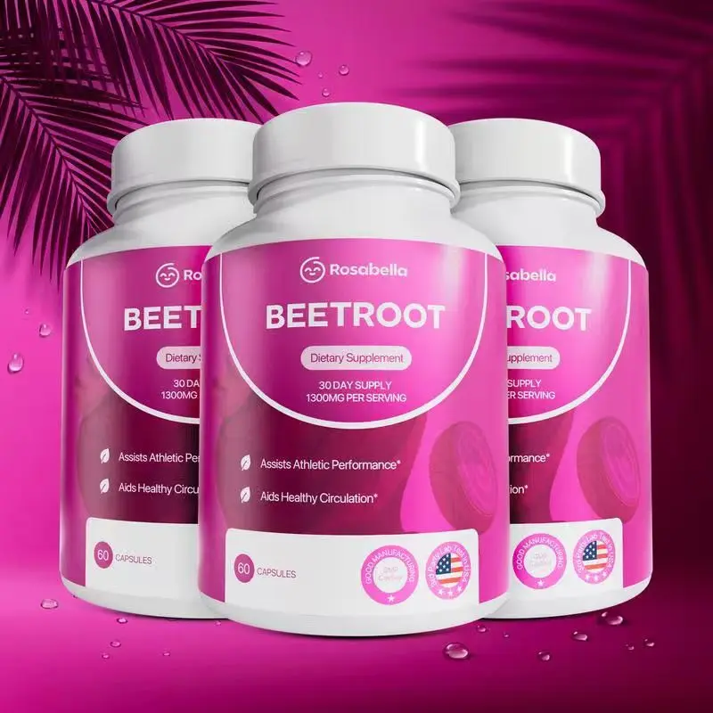 3 Pack of Rosabella Organic Beetroot Capsules (1300mg) for Blood Flow & Heart Health 3 Pack of Rosabella Organic Beetroot Capsules (1300mg) for Blood Flow & Heart Health