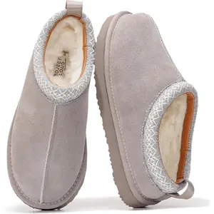 100% Genuine Leather Womens Slippers with Genuine Australian Shearling Fur Lining Slippers for Women - Non-Slip EVA with Memory Foam Fuzzy Slippers Women Footwear (Nerita)
