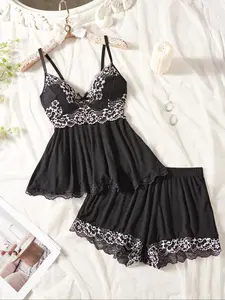 Elegant and Sexy Women's Pajama Set, Lingerie, Comfortable Soft Sleepwear for Relaxation, Stylish Loungewear for Home Use, Fitted