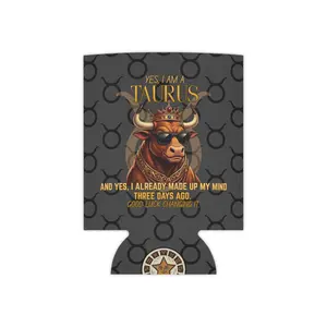 Taurus Bull Zodiac Regular Can Cooler - Lightweight Astrology Drinks Koozie, Ideal for Birthday Gifts