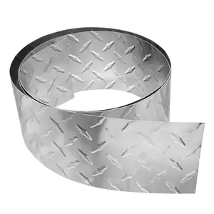 6in X 8ft Embossed Diamond Aluminum Plate 0.03inch Thin Mill Finishing Checker Tread Plate/Rolls for Commercial & Residential Use Cargo Trailer Gravel Guards Campers and RV’s