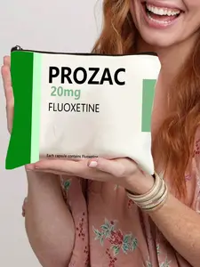 Leksal Xanax Drug Storage Bag, 0.25mg Alprazolam Organizer, Safe Zip Closure, Cosmetic Pouch, Foldable, Teacher Gift, Nurse Doctor Storage
