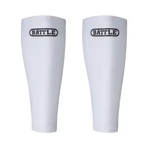 Battle Performance Football Leg Sleeve Pair Ultra Tight Compression for Youth & Adult Sizes S M L XL White