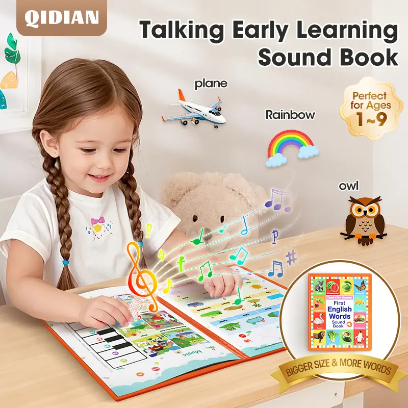 Toddler 1-6 Year Old,My First English Sound Toy – 470+Words, 21 Themes, Fun Word Game Bilingual Toys, Juguete Educativo for Educational Language, School Education Perfect Educational Gift Talking Flash Cards Nursing Flashcards Multifunction.