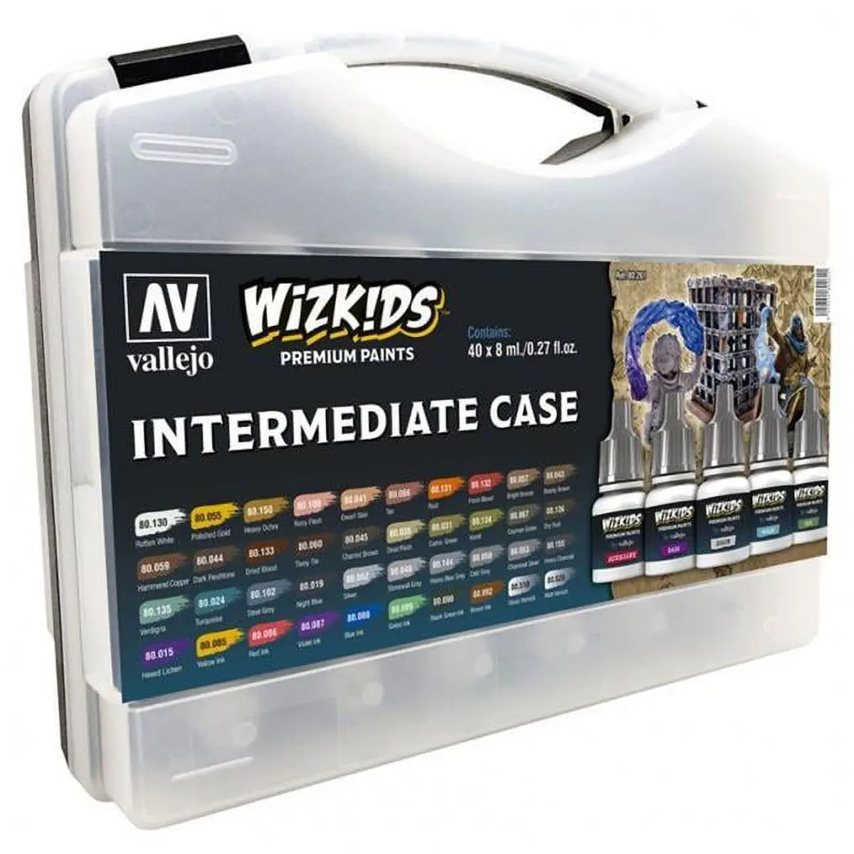 212 MAIN High Quality Materials Acrylic Cat Toy Intermediate Case - WizKids Premium Water-Based Acrylicos Vallejo 40-Color Multi Color Packs Paint (Dog & Cat Accessories)