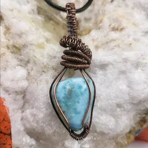 Larimar Wire Wraoped Pendant