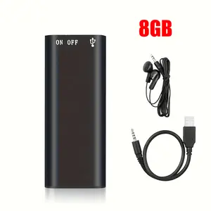 Mini Voice Recorder Portable Digital (for Lectures And Conferences) 8 Hour Continuous Voice Activated Recording Device With 192kbit Adpcm Recording (Neutral English, Black 8GB)