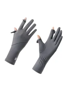 1 pair of women's ice silk sunscreen gloves, thin design, suitable for riding electric motorcycles, UV protection, non-slip, touchscreen compatible, cycling gloves