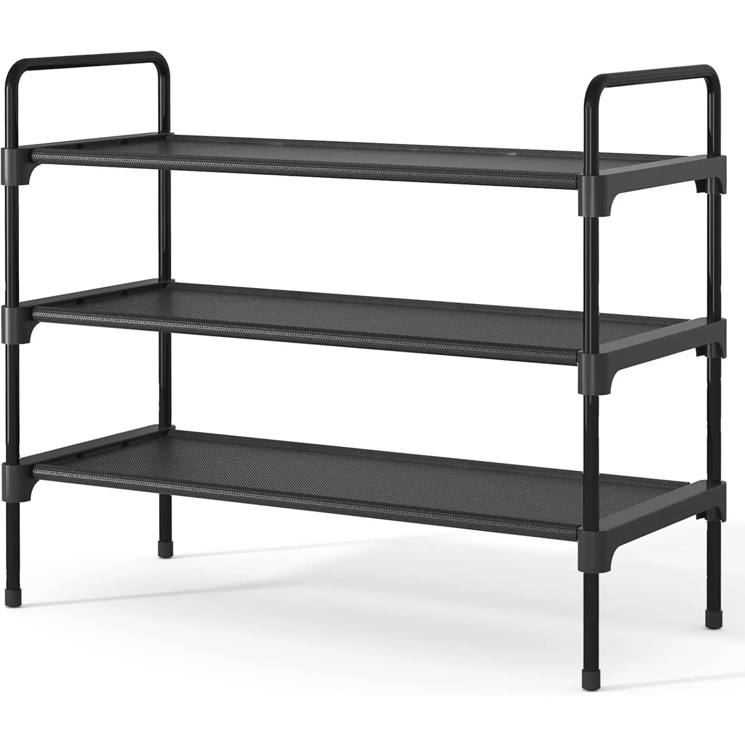 Shoe Rack for Closet, Sturdy Shoe Storage for Entryway, Space-Saving Shoe Rack Small and Shoe Shelf, 27.6" Wide, Black
