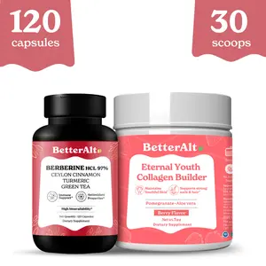 BetterAlt Beauty Duo | Berberine Capsules + Collagen Builder |  120 Capsules, 30 Scoops