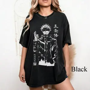 Comfort Colors Gojo Satoru Jujutsu Kaisen T Shirt, Jjk Anime Manga Tee, Gift For Anime Fan, Unisex Fitted Short Sleeve Tee, Casual Clothing
