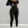 Women's Long Sleeve Square Neck Backless Street Stretchy Casual Fashion Bodysuit, High Waist Elastic Fitted Leg-Lengthening, Spring Fall Chic Basic Casual Party High Waist Bodysuits