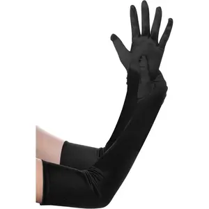 Long Opera Party 1920s Satin Tea Party Gloves Costume Stretchy Adult Size Elbow Length Bridal Gloves