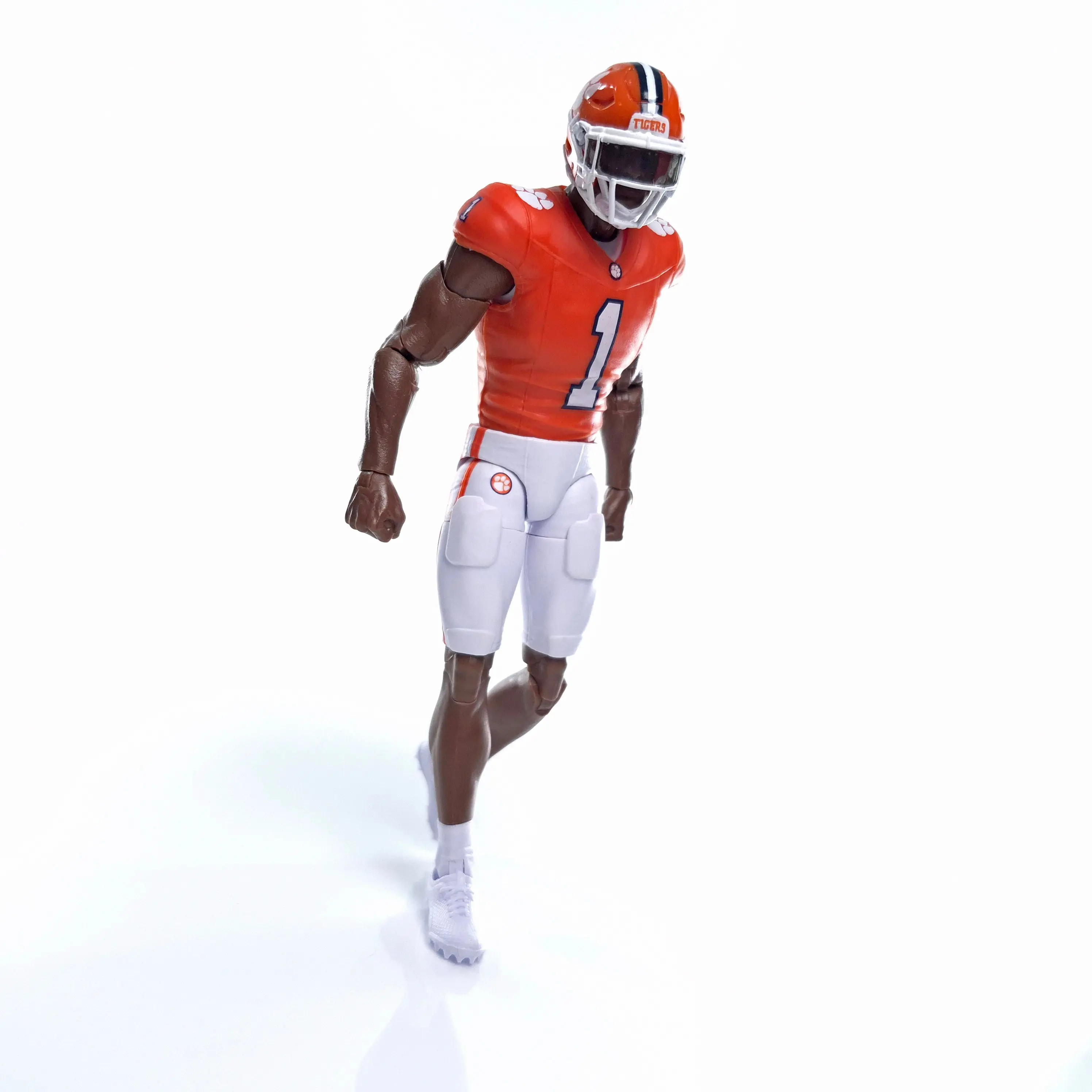 New Clemson University #1 Walk-On Player Dark Collegiate Legends 6-in Fully Articulated Action Figure, Sports Collectible Figurine for Clemson Football Fans, Includes Display Stand, Football Accessory & 4 Interchangeable Hand Sets, Action Figures