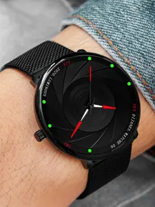 1 Piece Men's Minimalist Ultra Thin Stainless Steel Mesh Belt Quartz Watch, Stylish Watch, Fashionable Wristwatch, Business Casual Analog Watch, Elegant All-match Fashion Accessories for Daily Wear, Without Box