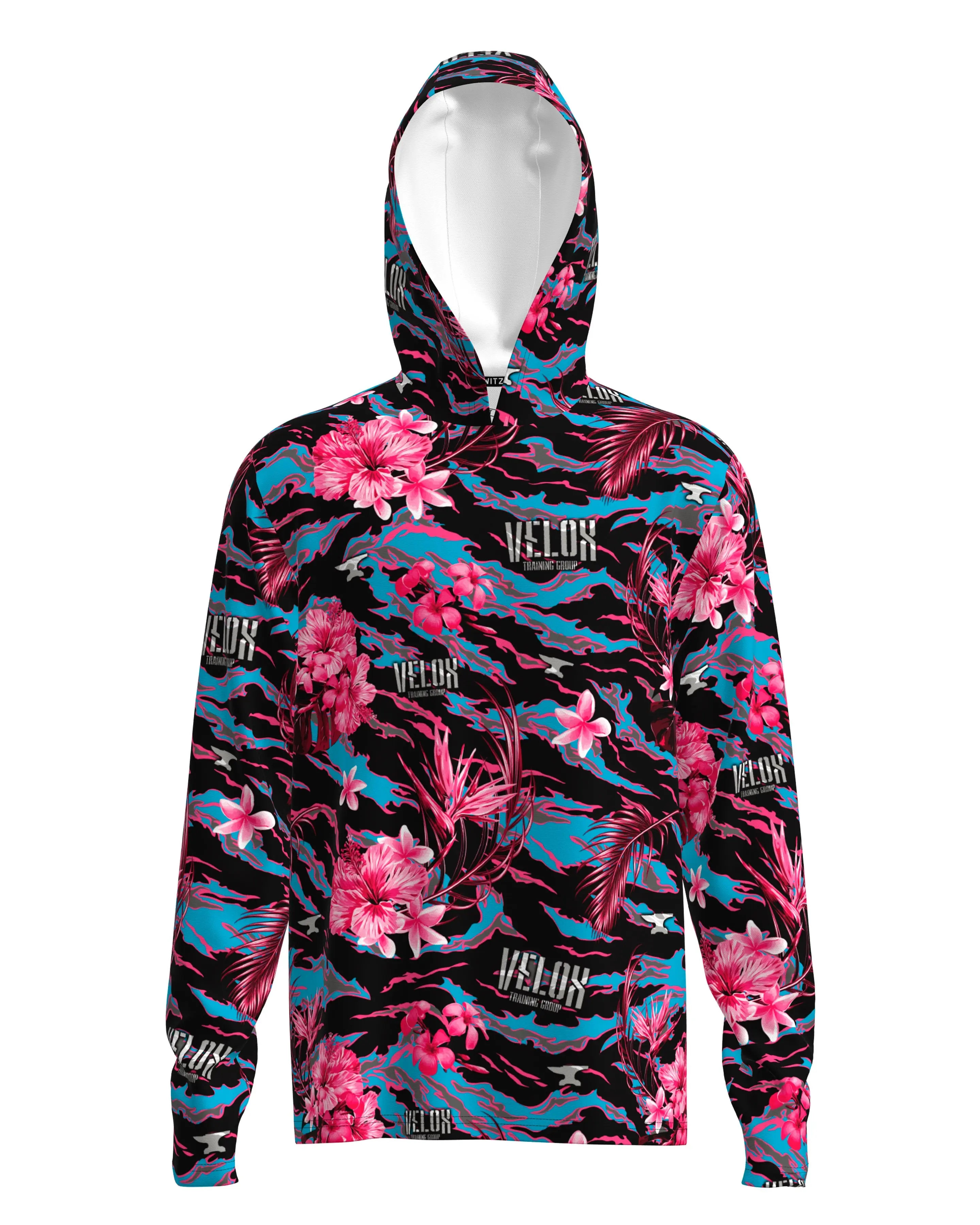 Howitzer Men's Velox Hooded Performance Jersey - Graphic Print H3//DRI*LITE Fabric with UV Prevention, 4-Way Stretch, and Wrinkle-Resistance, Sun Protector, Lightweight, Breathable, Wrinkle-Free, Pull On, Quick Dry