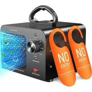Ozone Generator 48000mg Commercial Ozone Machine Odor Removal High Capacity O3 Ionizer Air Purifier Deodorizer Portable Mini for Car Home Smoke Pets Industrial for 4000 Square Feet Black