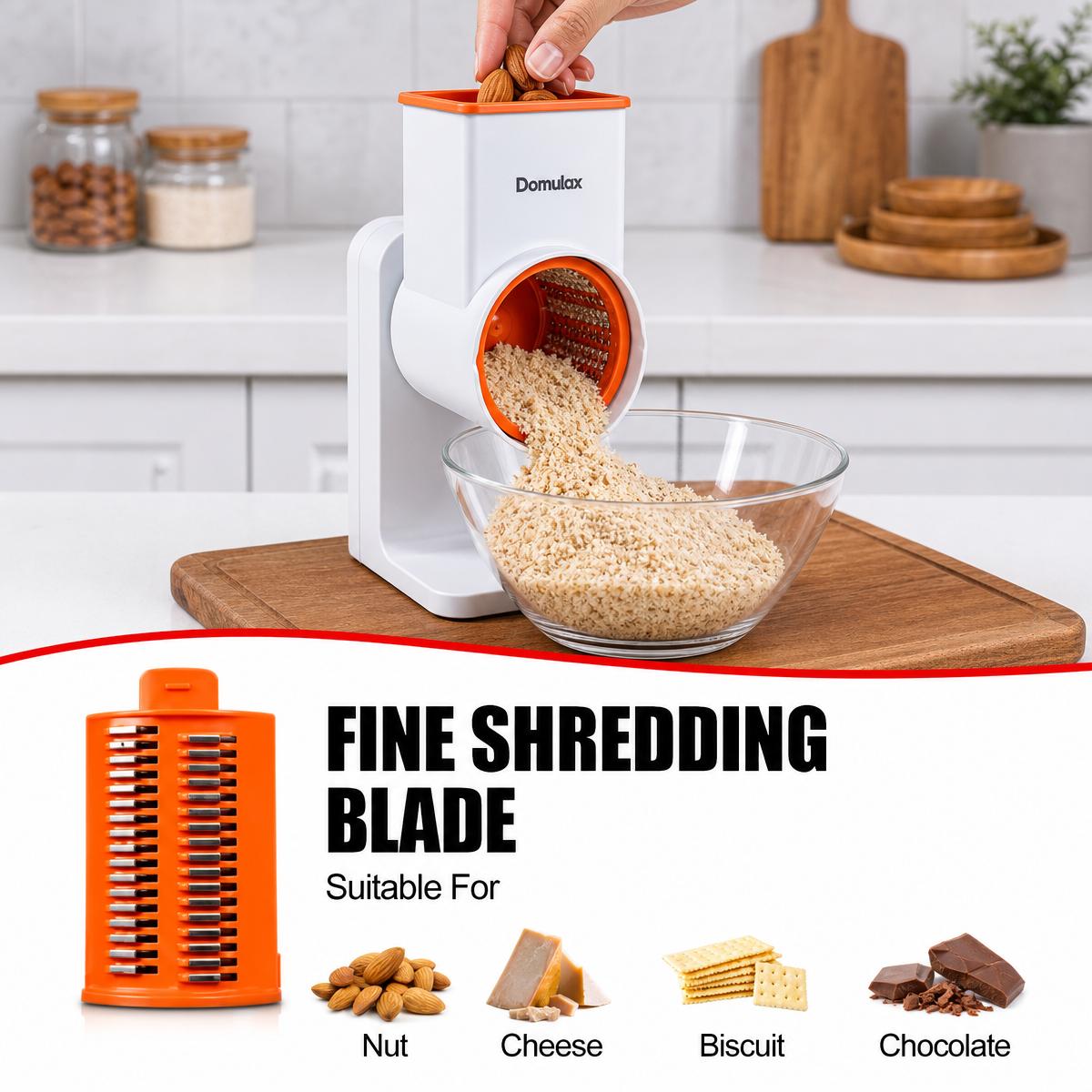 Cordless Rechargeable Electric Cheese Grater - Type-C Charging, 4 Stainless Steel Blades, Grates Cheese, Shreds Veggies, Slices for Hash Browns, Household Specialty Kitchen Appliance, Compact sohochic