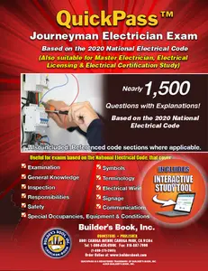 Journeyman Electrician QuickPass Study Tool Book Based On The 2020 NEC with Online Interactive Software