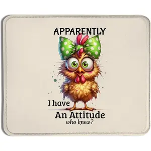 Funny Chicken  Pad,  Green Bow Chicken  Pads for   Computers Laptop Desk Accessories, Chicken Gifts for Women Chicken Lovers, Funny Chicken Gifts, 9.5x7.9 Inch