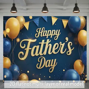 Happy Fathers Day Backdrop Festive Family Theme Tapestry Wall Hanging Photography Background for BBQ Celebration Garden Party Family Gathering Home Decor Supplies