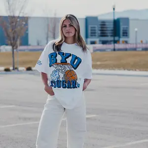 Retro Hoop Graphic Tee | BYU Basketball T-shirt