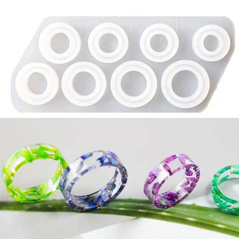 Ring Silicone Mold with 7 Assorted Sizes DIY Circle Resin Epoxy Resin Mold Jewelry Resin Casting Mold