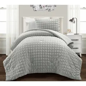 Lush Decor Crinkle Textured Dobby Comforter 2-Piece Twin XL