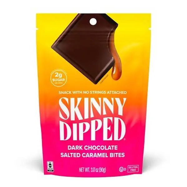 Skinnydipped Dark Chocolate Salted Caramel Bites 3.17 oz, Pack of 2
