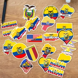 Stickers Pack 20 Pcs Ecuador Aesthetic Flag Bumper Car Luggage Guitar Bike Laptop Vinyl Colorful Bottle Skateboard Waterproof Water