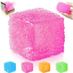Squishy Stress Cube for Adults,2026 Squishy Slow Rising Fidget Cube for Anxiety Relief, Sensory Toy for Kids with Autism for Birthday, Christmas, Classroom Prize (Pink)