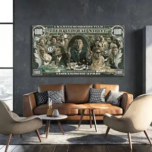 The Wolf of Wall Street Classic Movie Poster, Inspirational Artwork, Money Theme Wall Art Decor Decoration Motivational Man Cave Decor Essentials