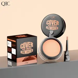 Long Lasting Concealer Palette, 1 Box Waterproof Concealer Cream with Mushroom Sponge Head, Makeup Concealer for Covering Dark Circles, Acne Marks, Spots, Foundation