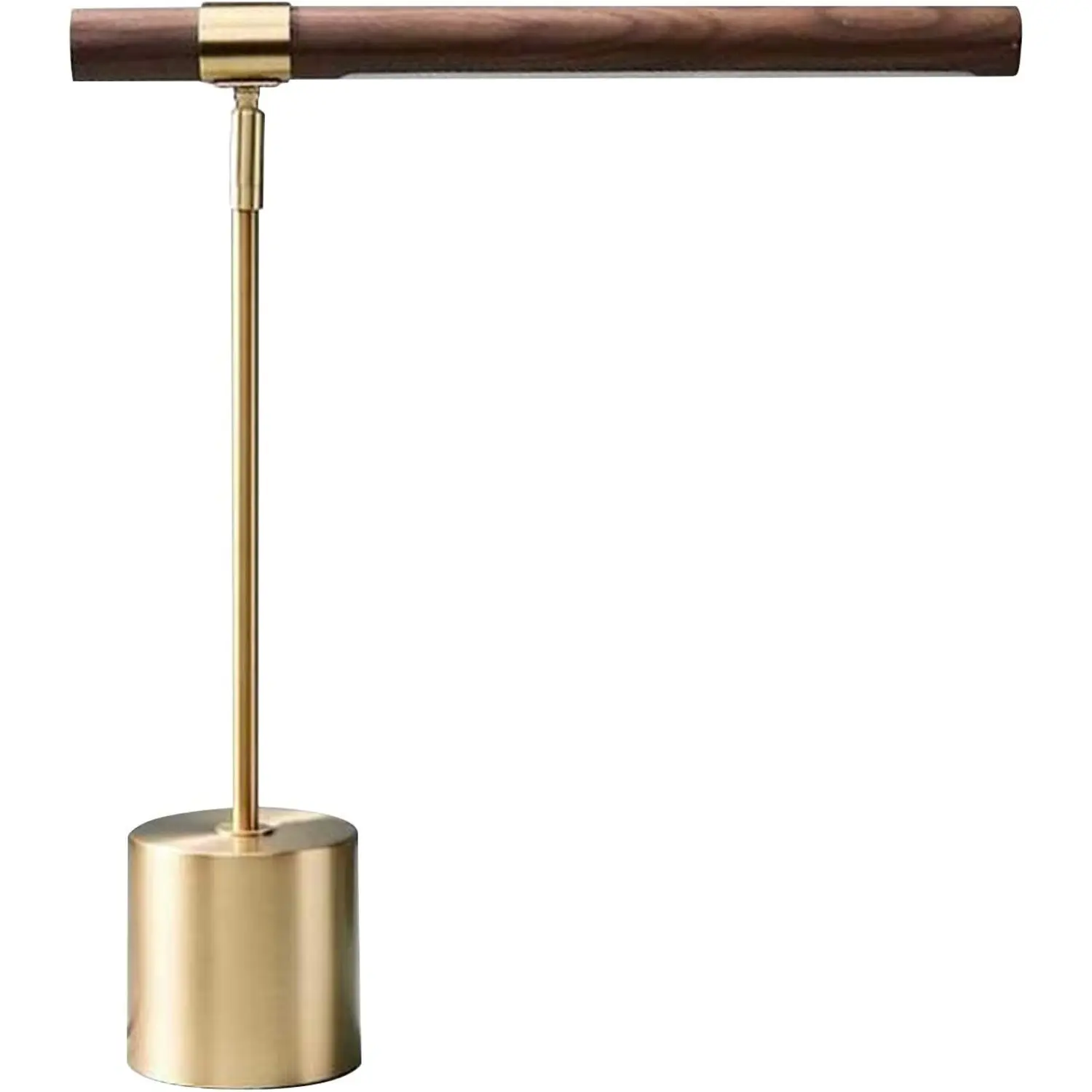 Modern Banker Slim Table Lamp - LED Desk Light - Wood Brass Lamp - Adjustable Modern Table Lamp -MCM Mid Modern Century