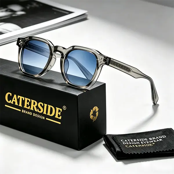CATERSIDE Men's Classic Square Sunglasses, Vintage Punk Style with Tinted Lenses, UV400 Sun Protective Fashion Accessories, Classic Sunglasses, Sun Protective Sunglasses
